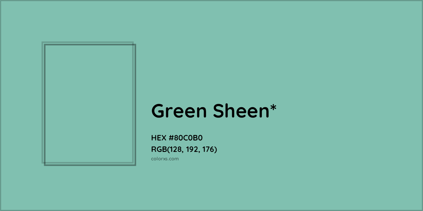 HEX #80C0B0 Color Name, Color Code, Palettes, Similar Paints, Images