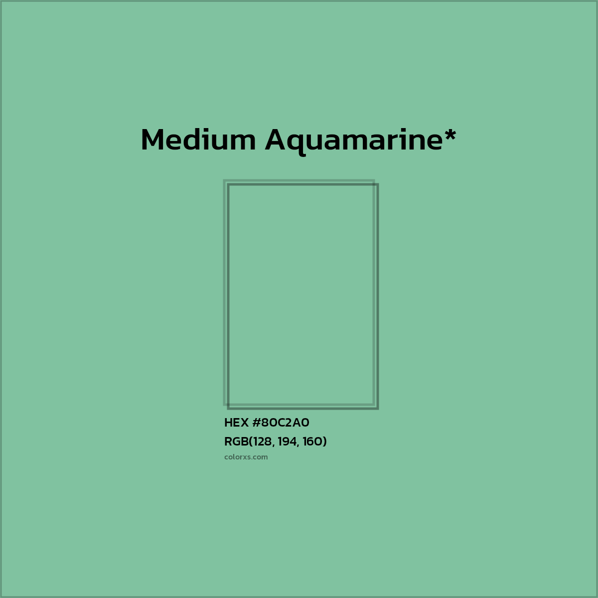 HEX #80C2A0 Color Name, Color Code, Palettes, Similar Paints, Images