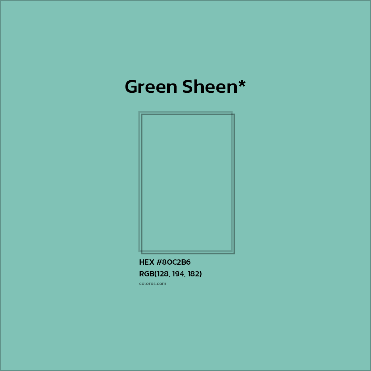 HEX #80C2B6 Color Name, Color Code, Palettes, Similar Paints, Images