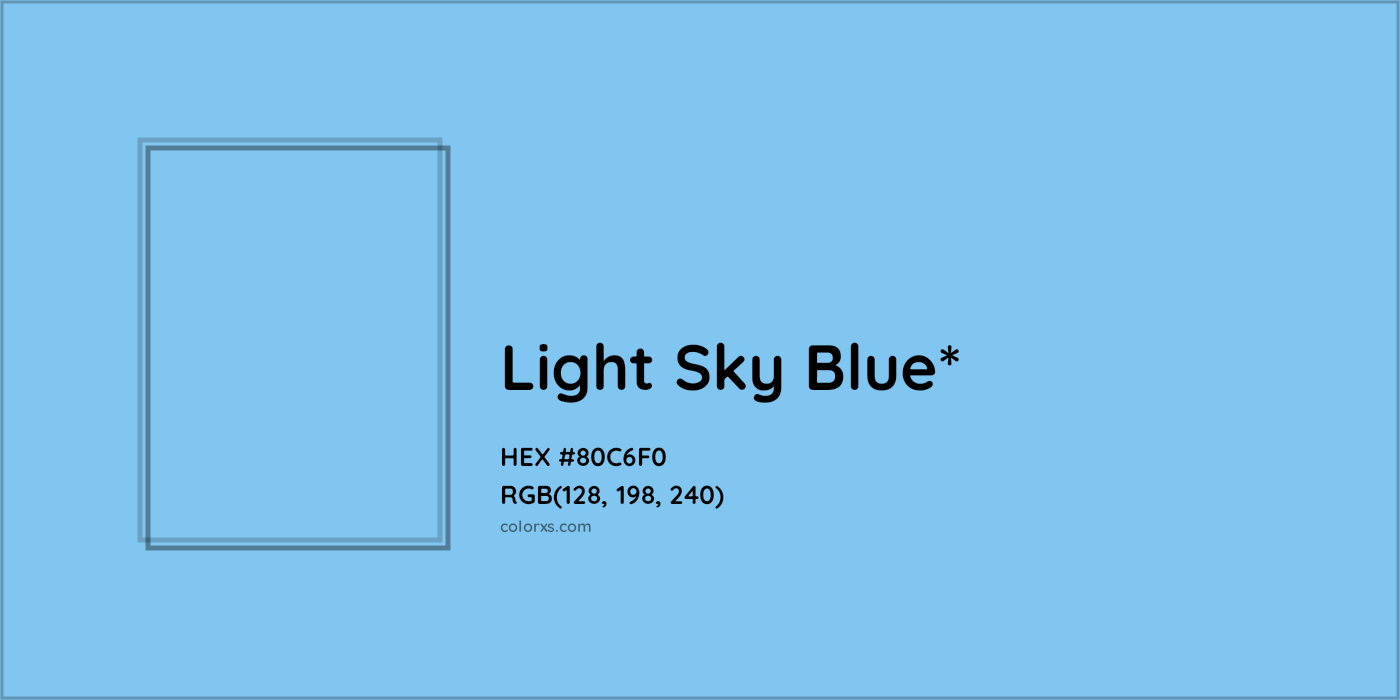 HEX #80C6F0 Color Name, Color Code, Palettes, Similar Paints, Images