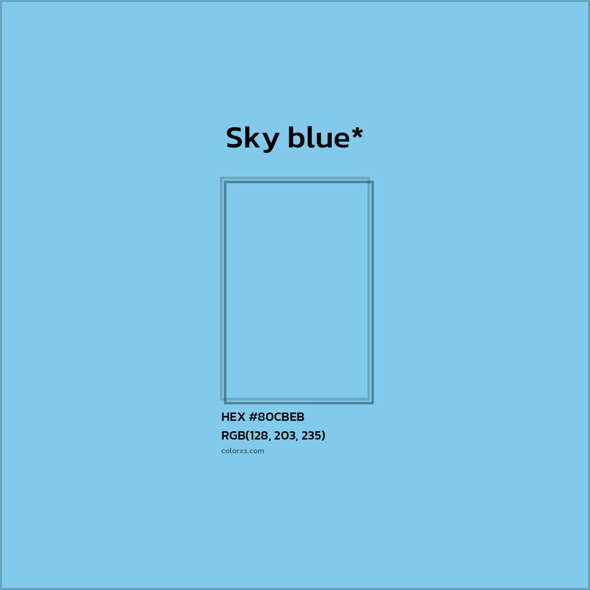 HEX #80CBEB Color Name, Color Code, Palettes, Similar Paints, Images