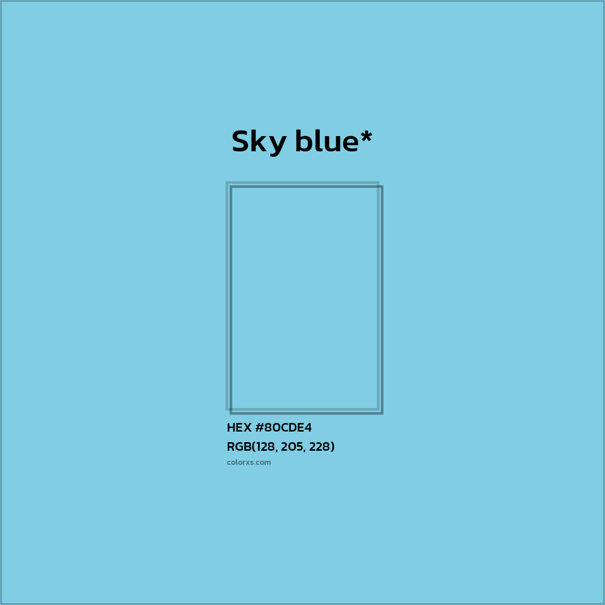 HEX #80CDE4 Color Name, Color Code, Palettes, Similar Paints, Images