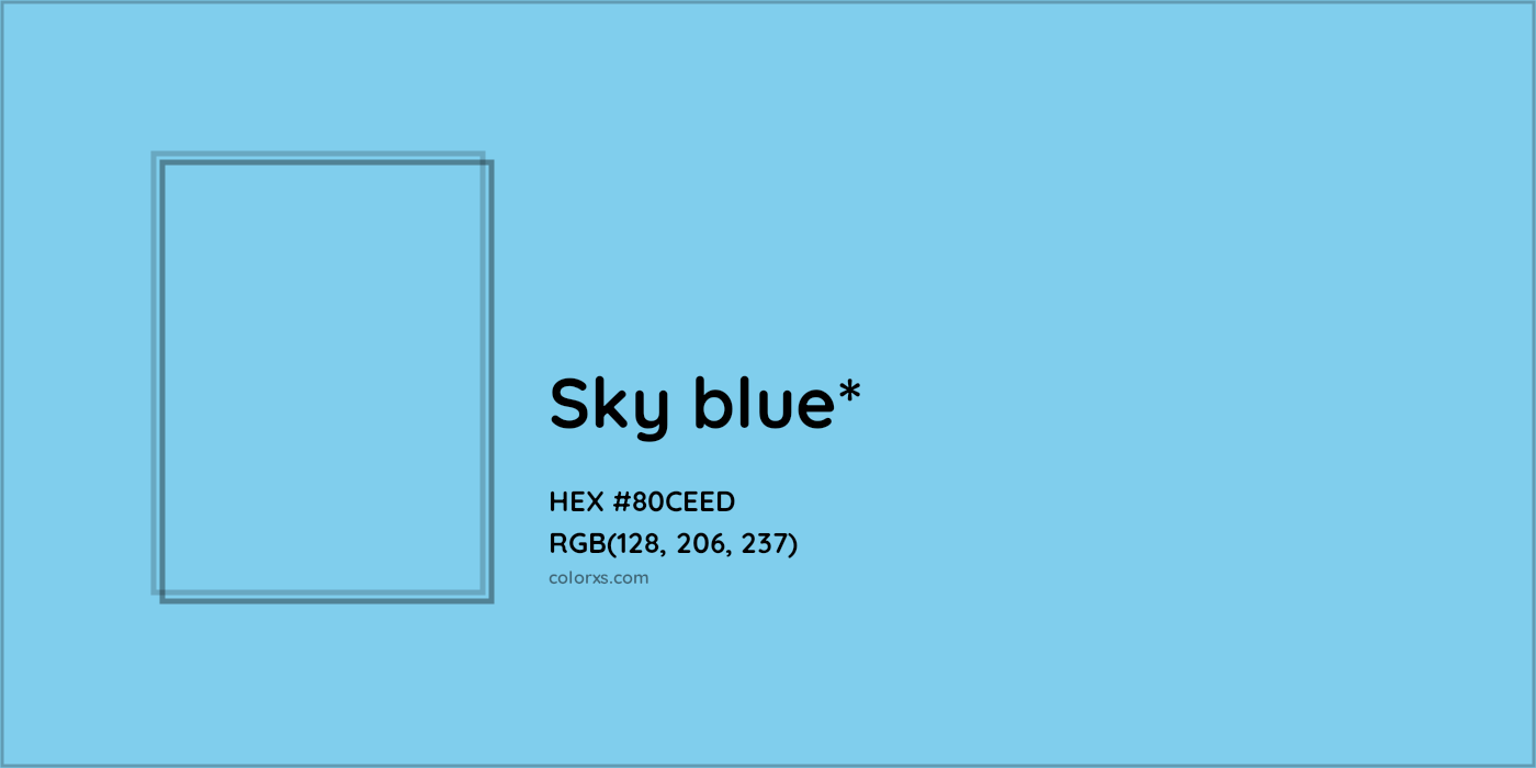 HEX #80CEED Color Name, Color Code, Palettes, Similar Paints, Images