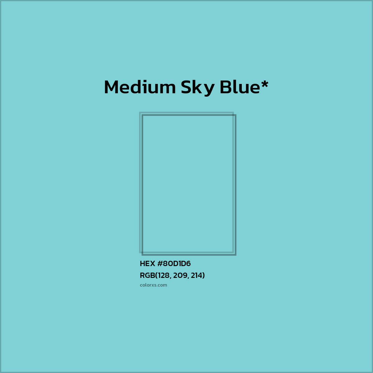HEX #80D1D6 Color Name, Color Code, Palettes, Similar Paints, Images