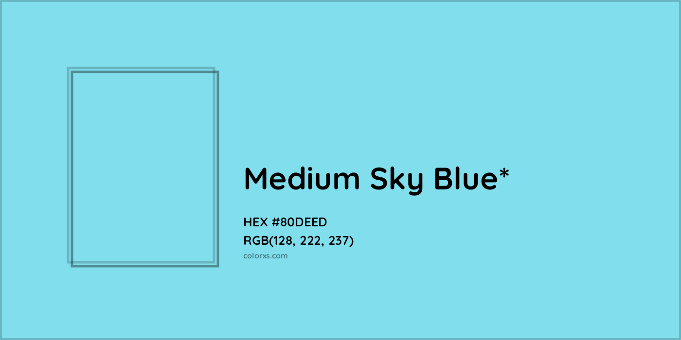 HEX #80DEED Color Name, Color Code, Palettes, Similar Paints, Images