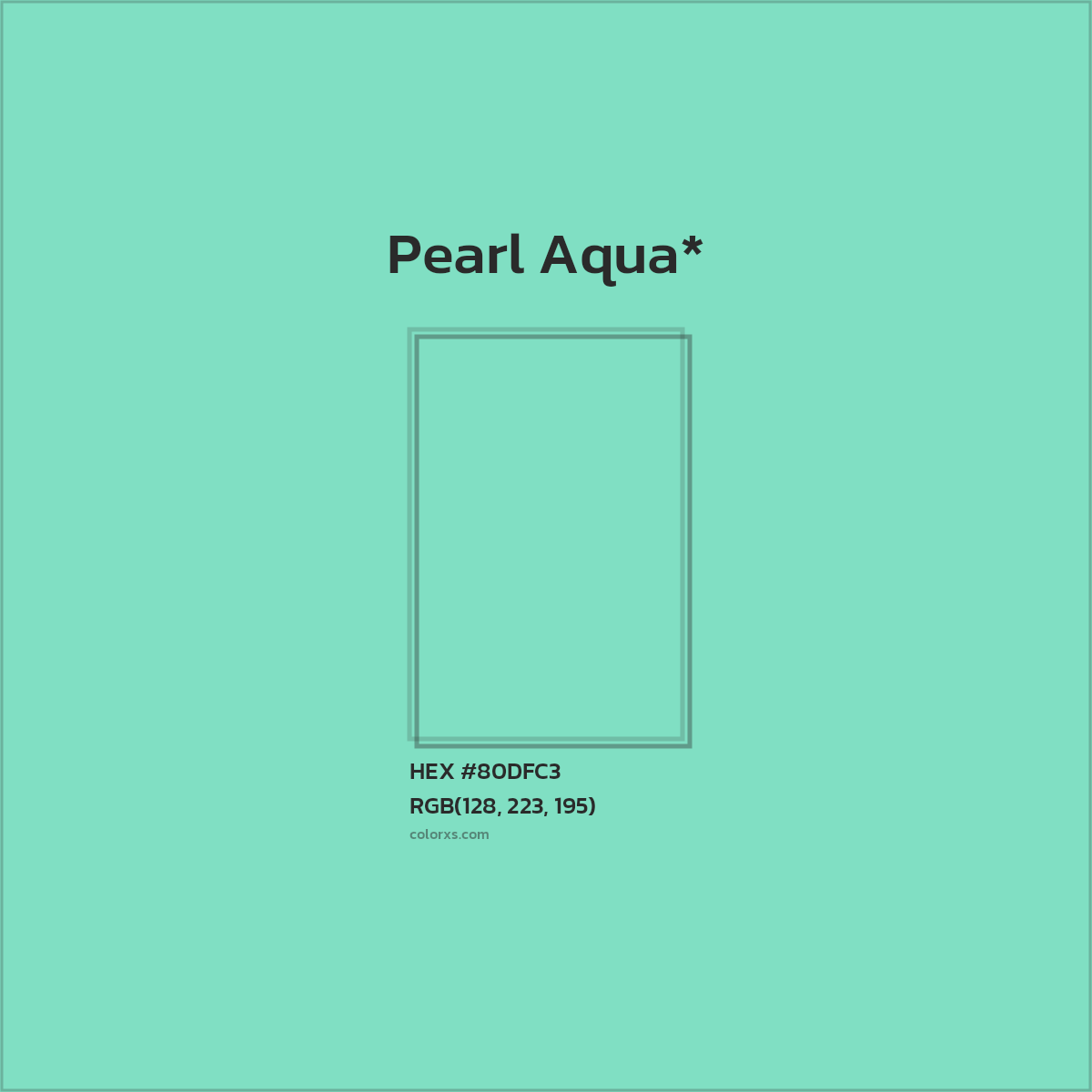 HEX #80DFC3 Color Name, Color Code, Palettes, Similar Paints, Images