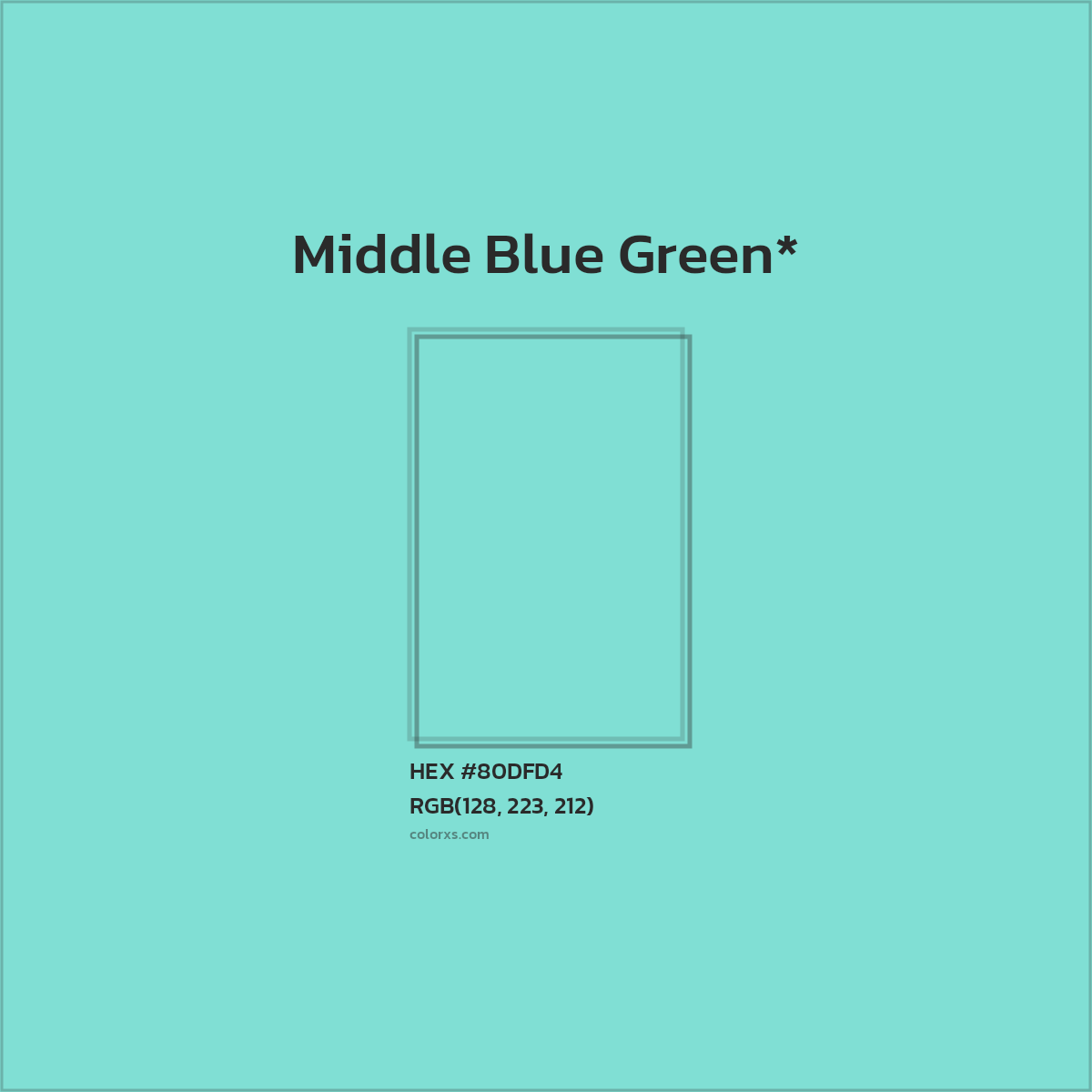 HEX #80DFD4 Color Name, Color Code, Palettes, Similar Paints, Images