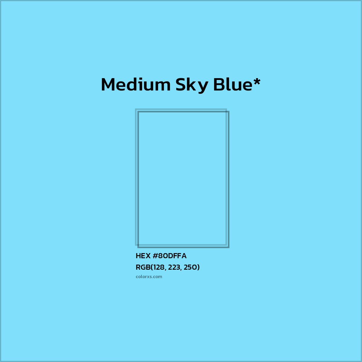 HEX #80DFFA Color Name, Color Code, Palettes, Similar Paints, Images