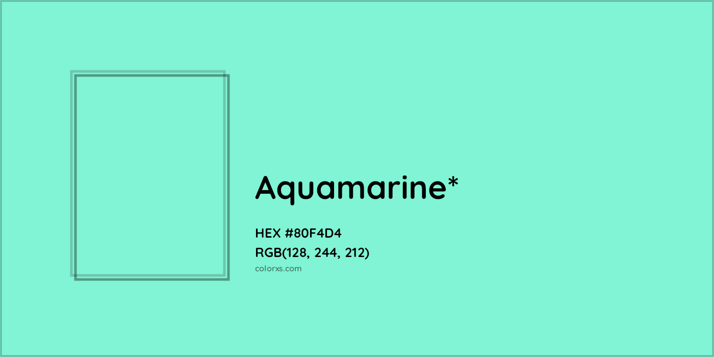 HEX #80F4D4 Color Name, Color Code, Palettes, Similar Paints, Images