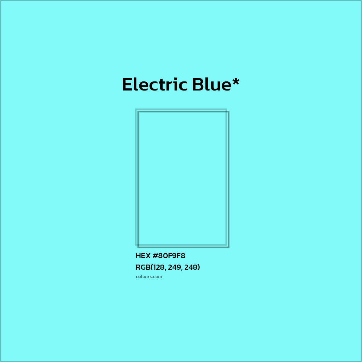 HEX #80F9F8 Color Name, Color Code, Palettes, Similar Paints, Images