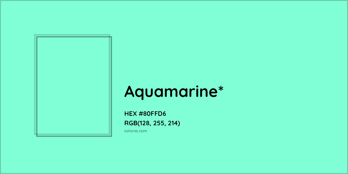 HEX #80FFD6 Color Name, Color Code, Palettes, Similar Paints, Images