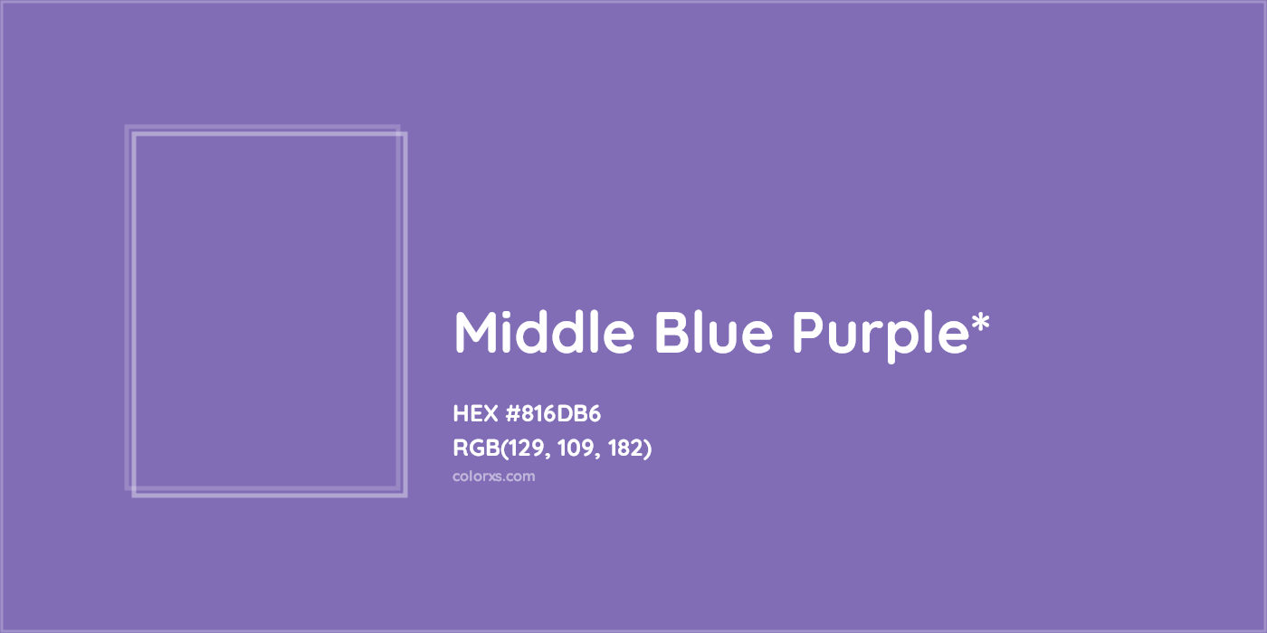 HEX #816DB6 Color Name, Color Code, Palettes, Similar Paints, Images