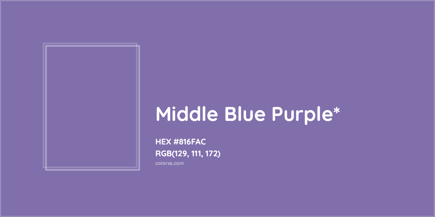HEX #816FAC Color Name, Color Code, Palettes, Similar Paints, Images