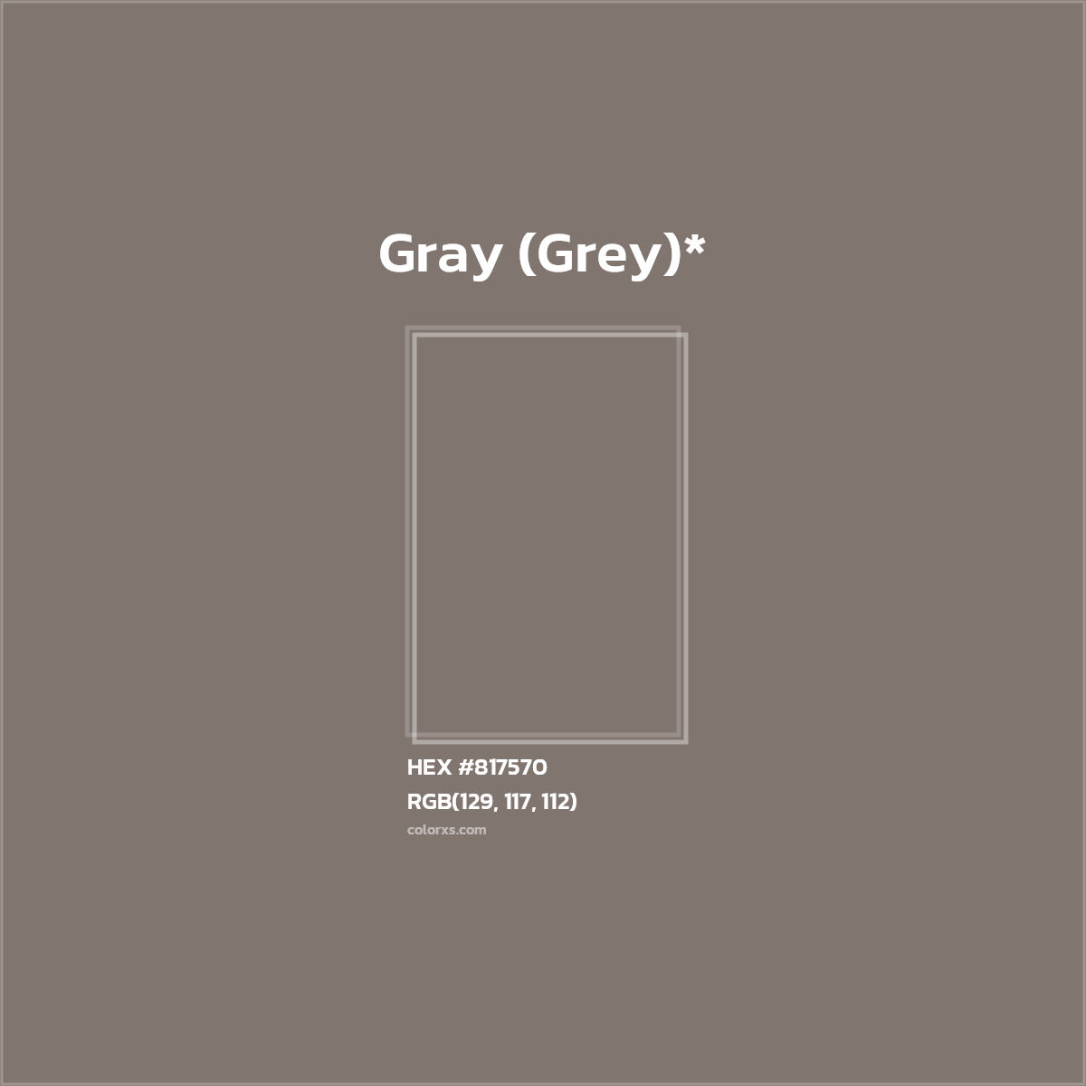 HEX #817570 Color Name, Color Code, Palettes, Similar Paints, Images
