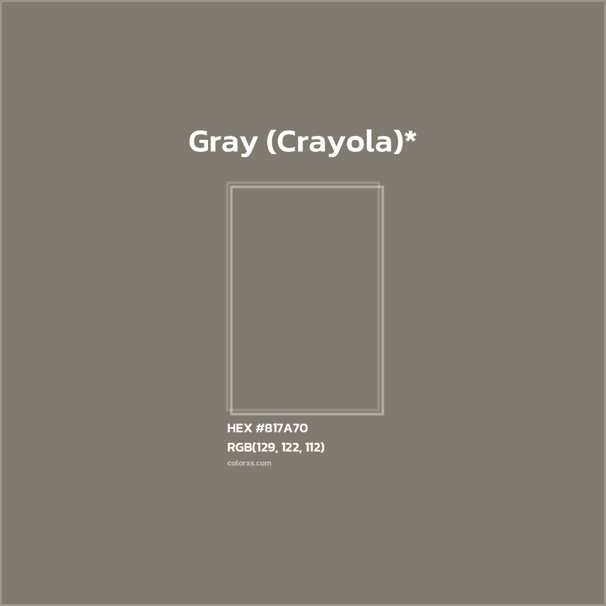 HEX #817A70 Color Name, Color Code, Palettes, Similar Paints, Images