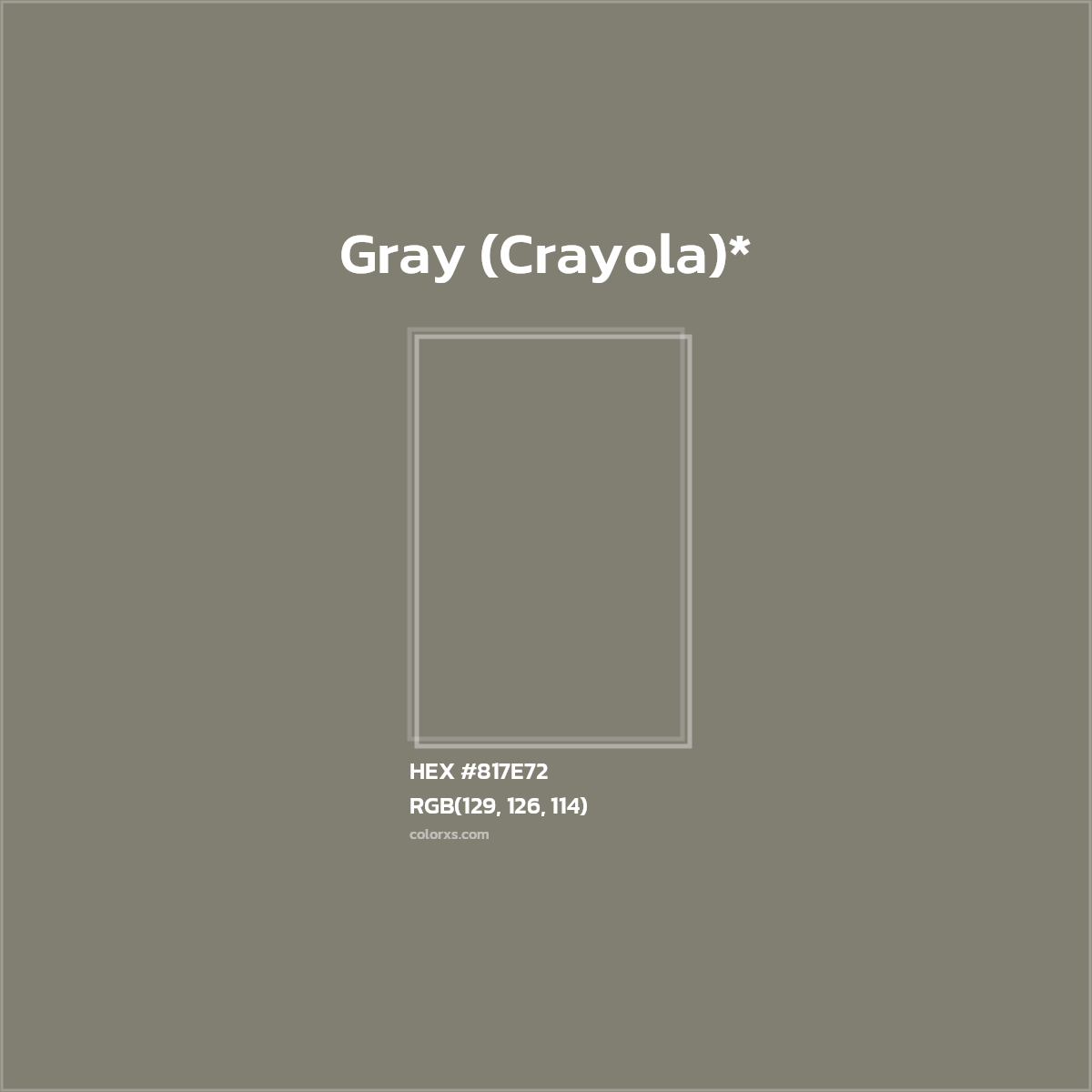 HEX #817E72 Color Name, Color Code, Palettes, Similar Paints, Images