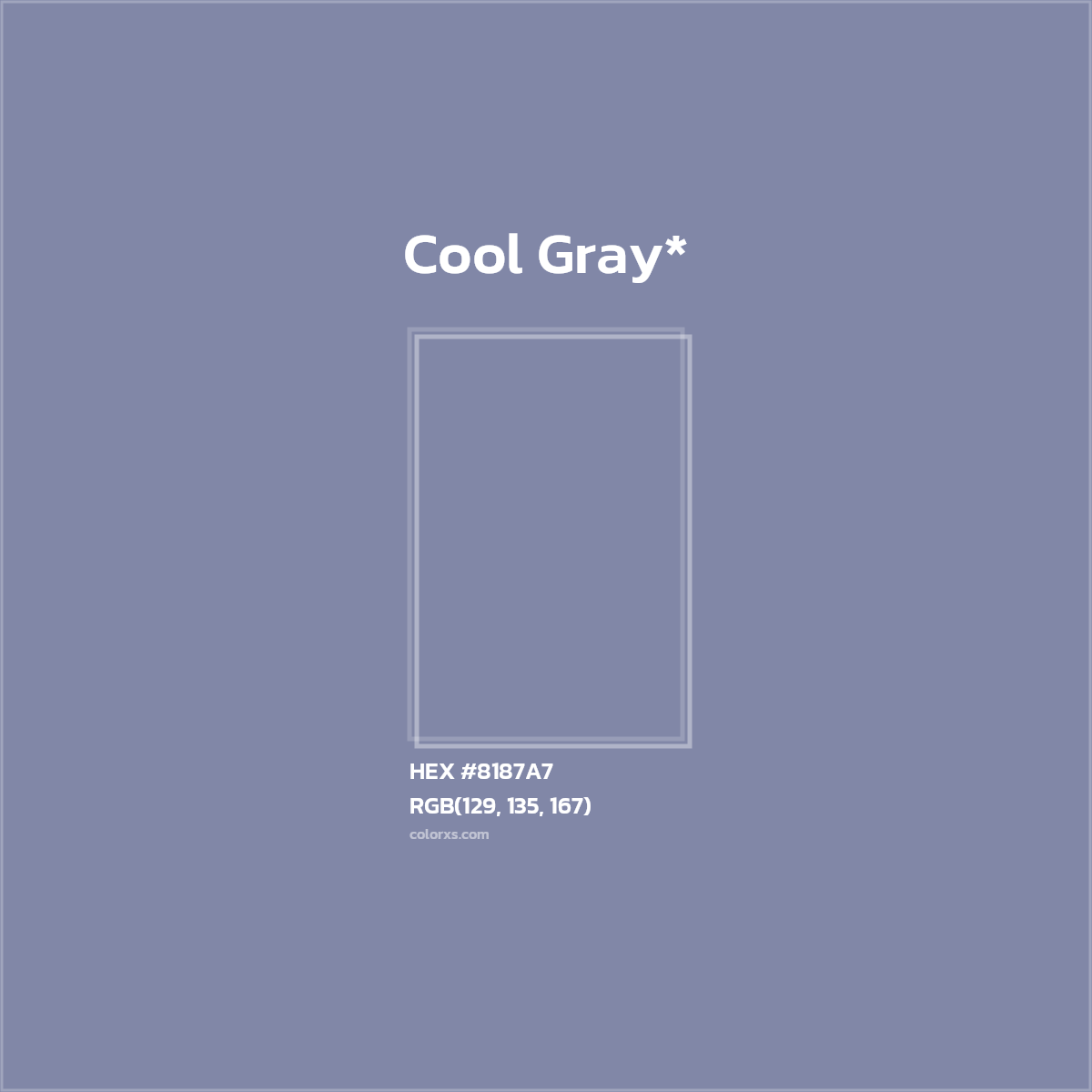 HEX #8187A7 Color Name, Color Code, Palettes, Similar Paints, Images