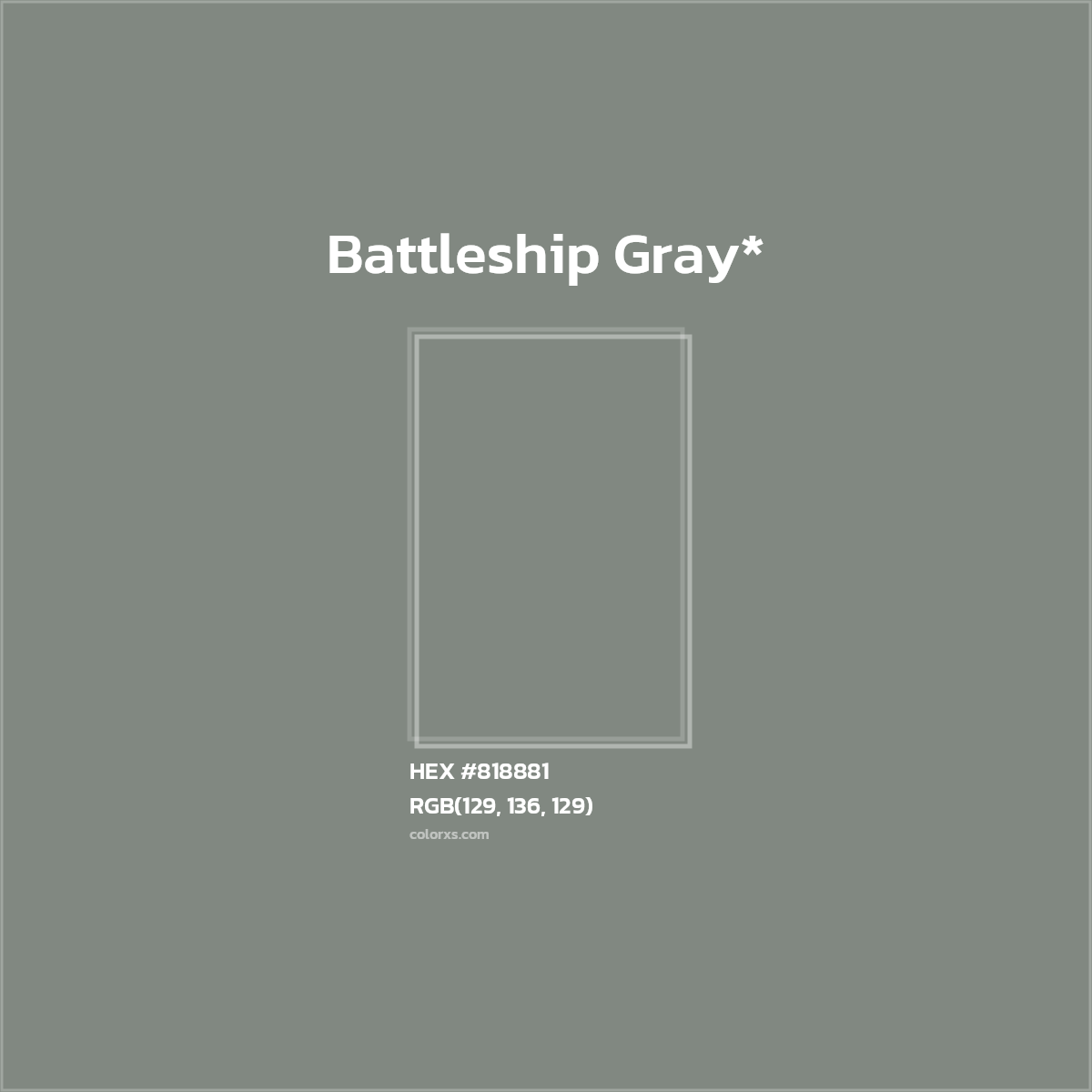 HEX #818881 Color Name, Color Code, Palettes, Similar Paints, Images