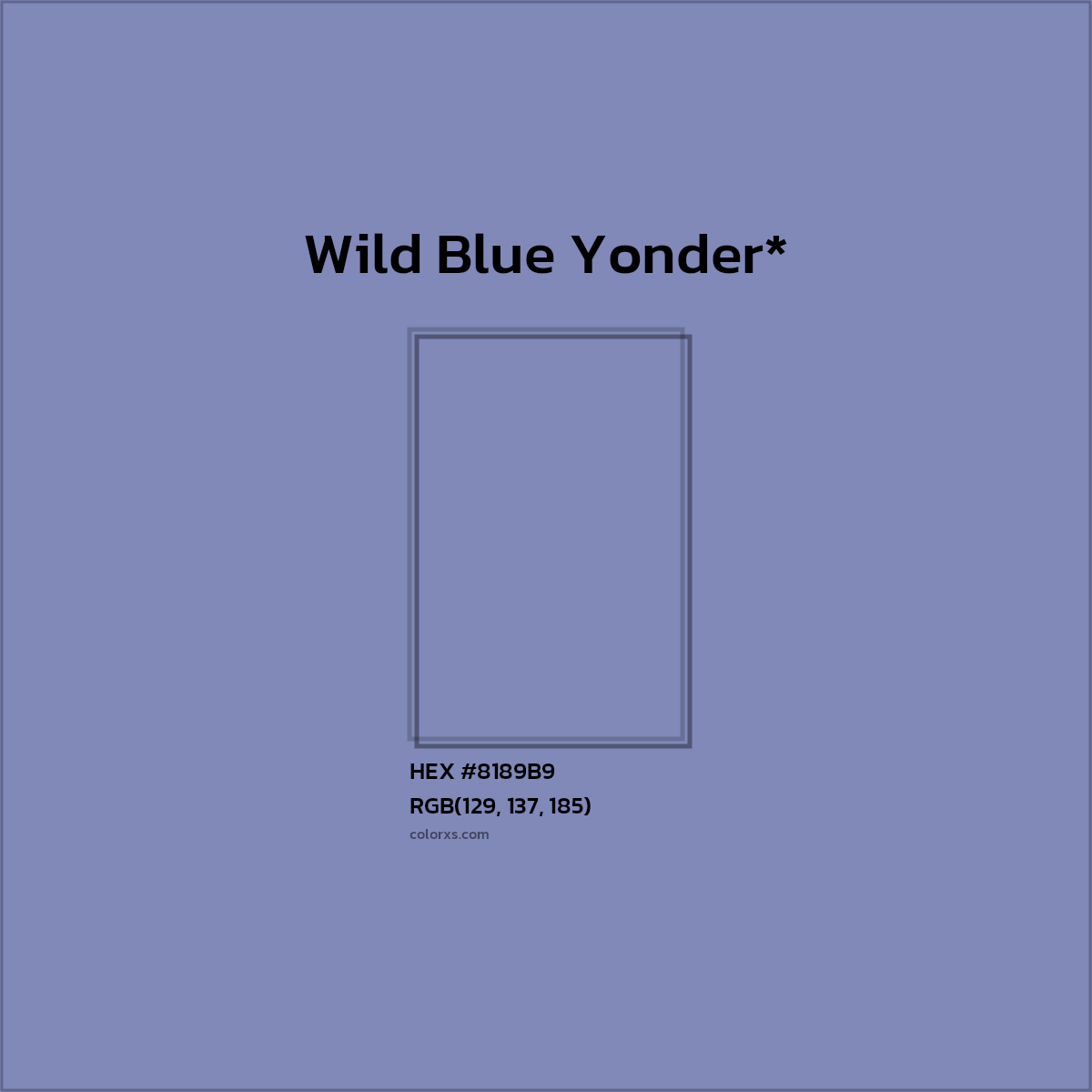 HEX #8189B9 Color Name, Color Code, Palettes, Similar Paints, Images