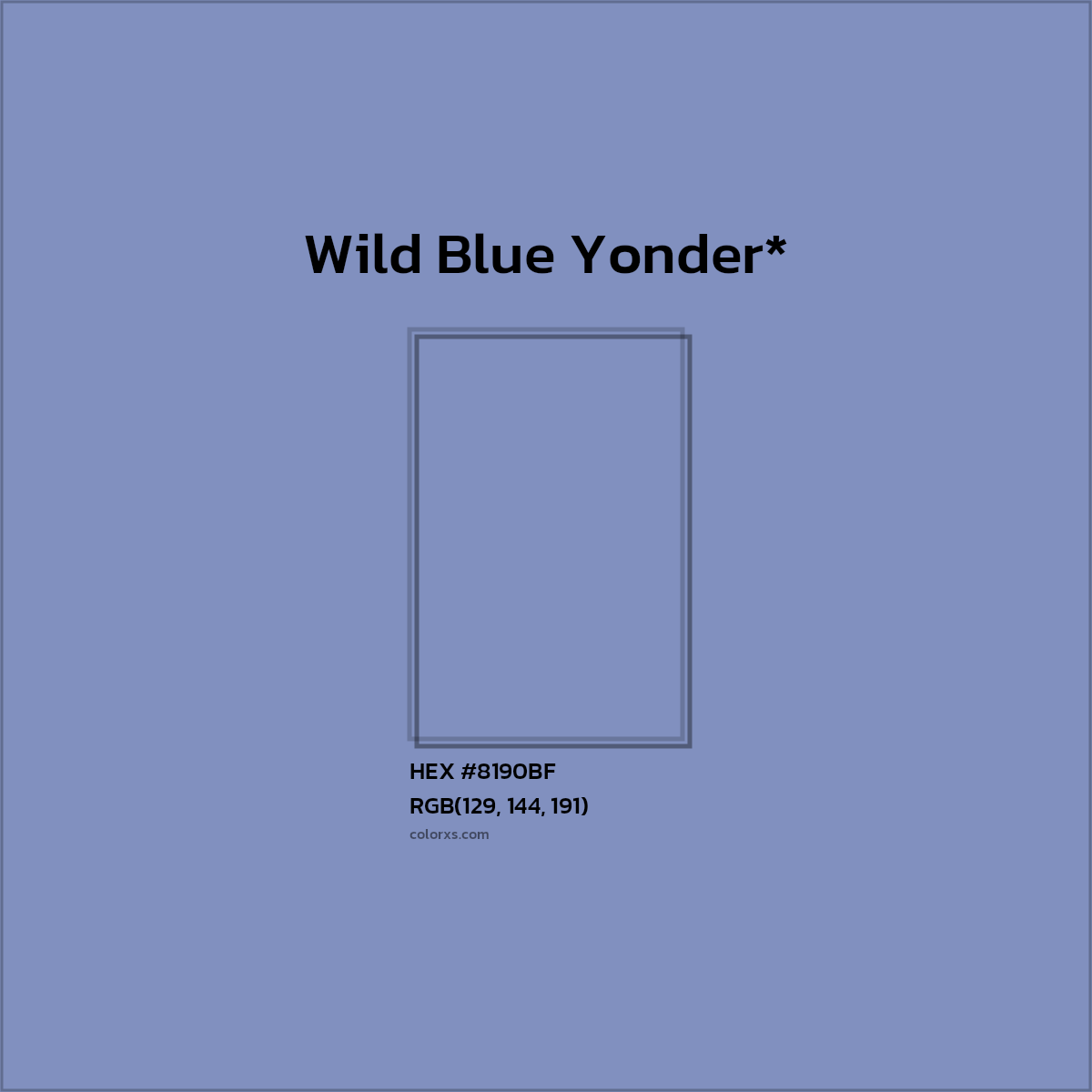 HEX #8190BF Color Name, Color Code, Palettes, Similar Paints, Images