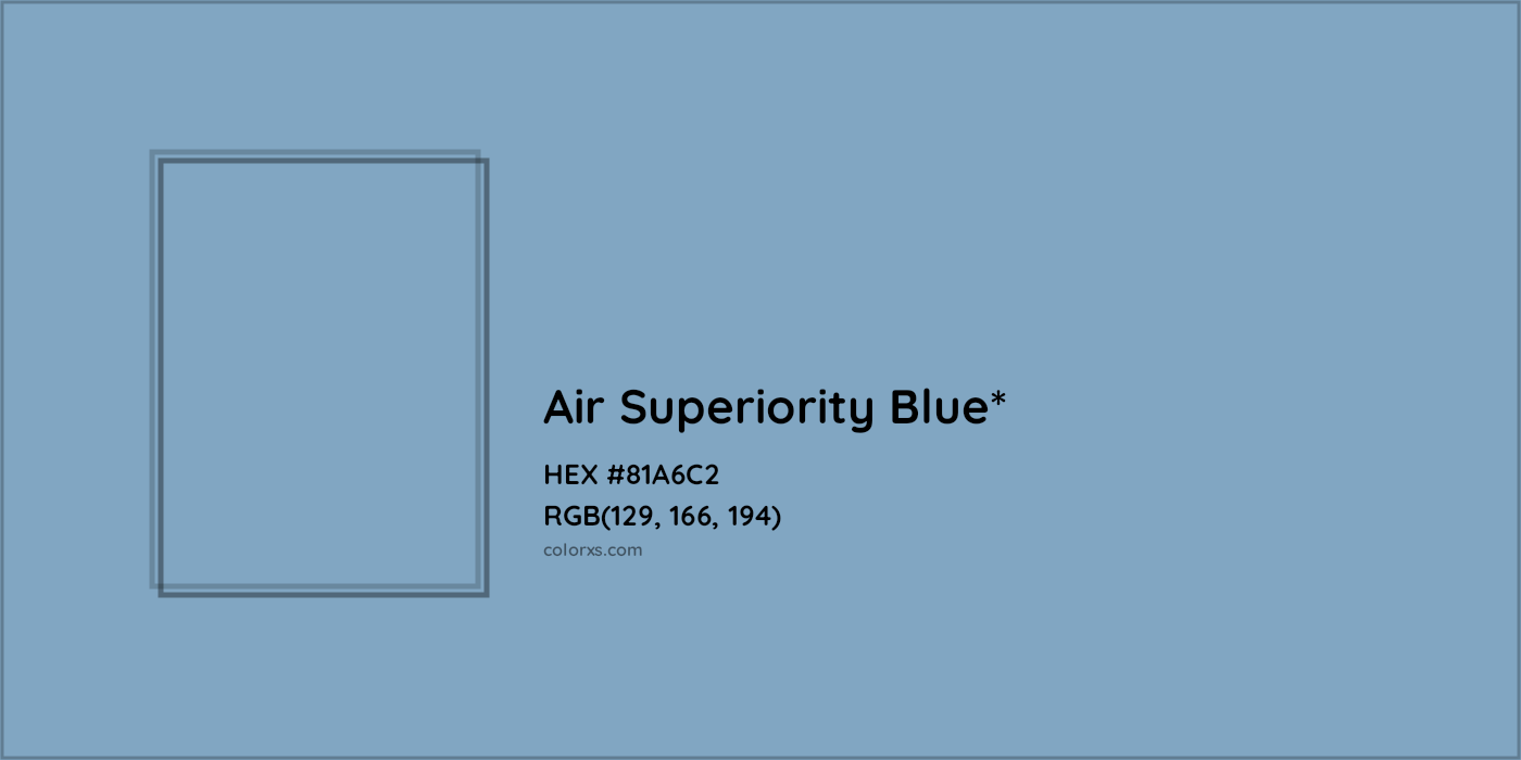 HEX #81A6C2 Color Name, Color Code, Palettes, Similar Paints, Images