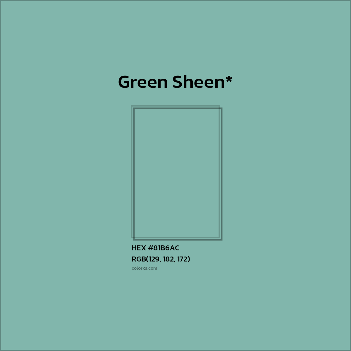 HEX #81B6AC Color Name, Color Code, Palettes, Similar Paints, Images