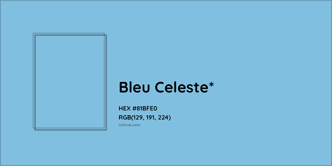 HEX #81BFE0 Color Name, Color Code, Palettes, Similar Paints, Images