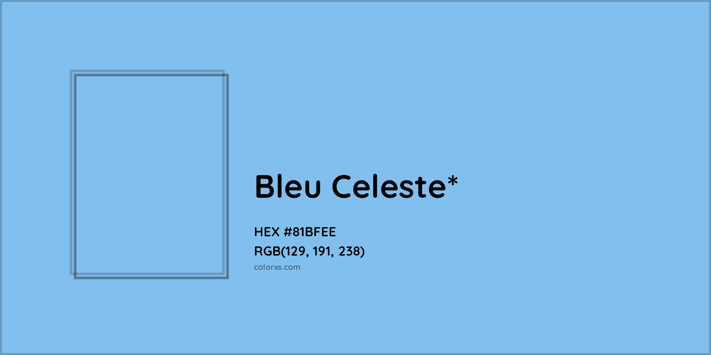 HEX #81BFEE Color Name, Color Code, Palettes, Similar Paints, Images