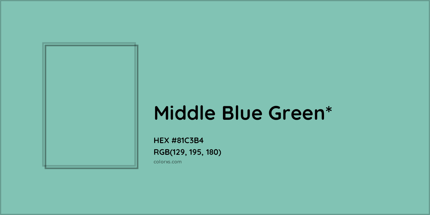 HEX #81C3B4 Color Name, Color Code, Palettes, Similar Paints, Images