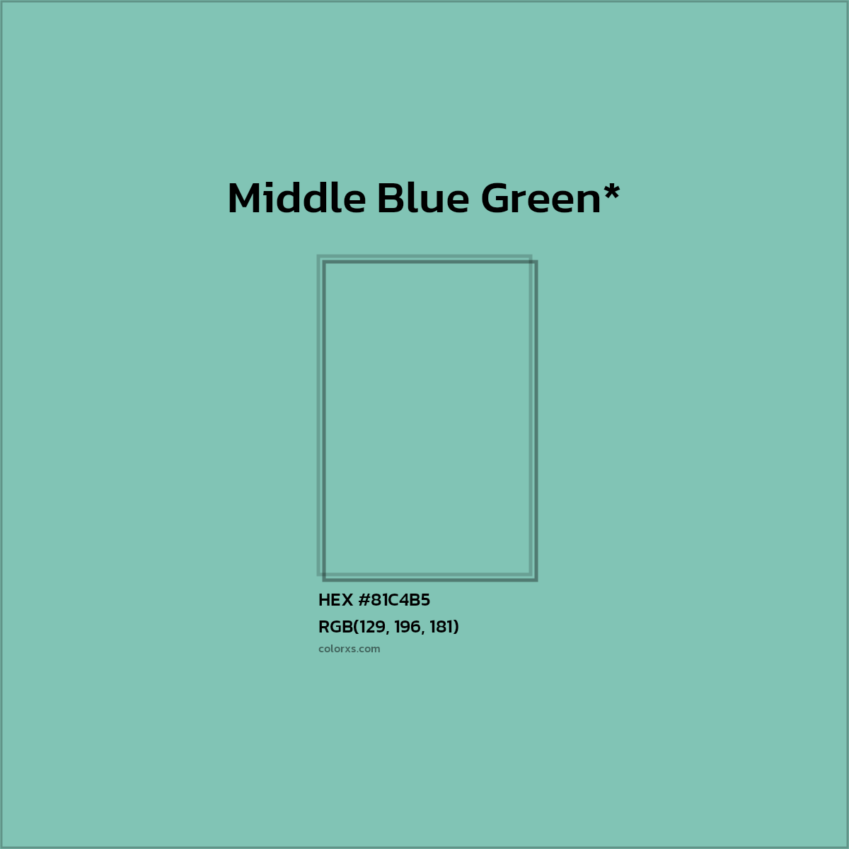 HEX #81C4B5 Color Name, Color Code, Palettes, Similar Paints, Images