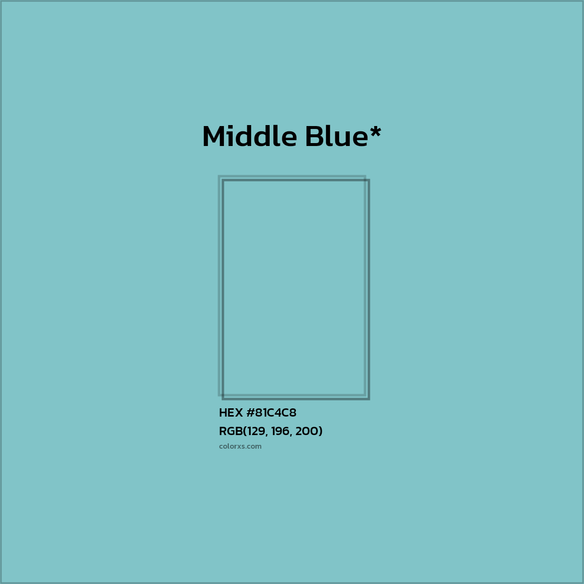 HEX #81C4C8 Color Name, Color Code, Palettes, Similar Paints, Images