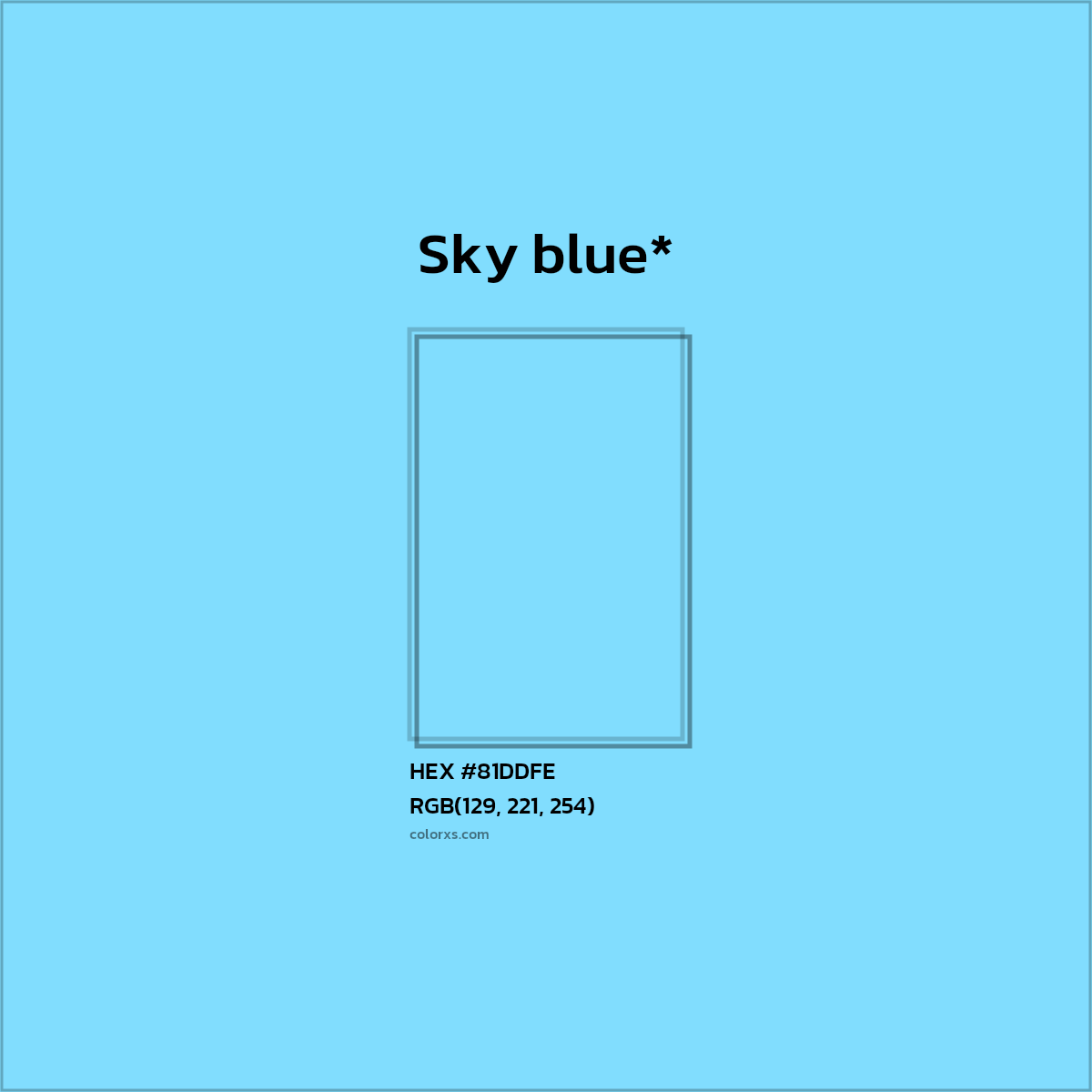 HEX #81DDFE Color Name, Color Code, Palettes, Similar Paints, Images