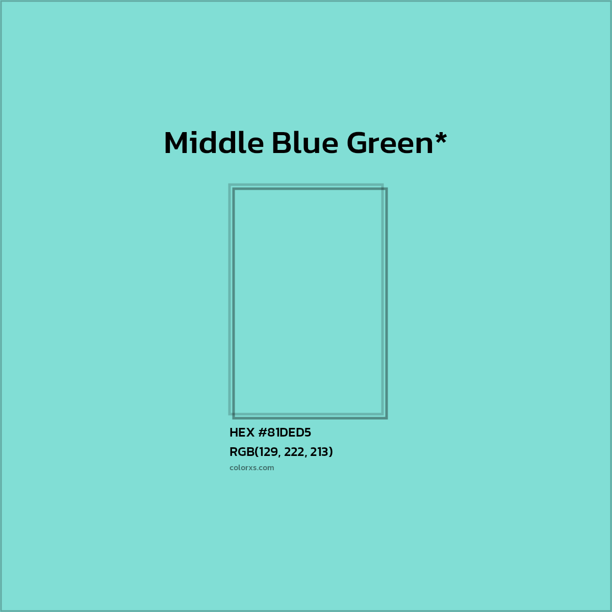 HEX #81DED5 Color Name, Color Code, Palettes, Similar Paints, Images