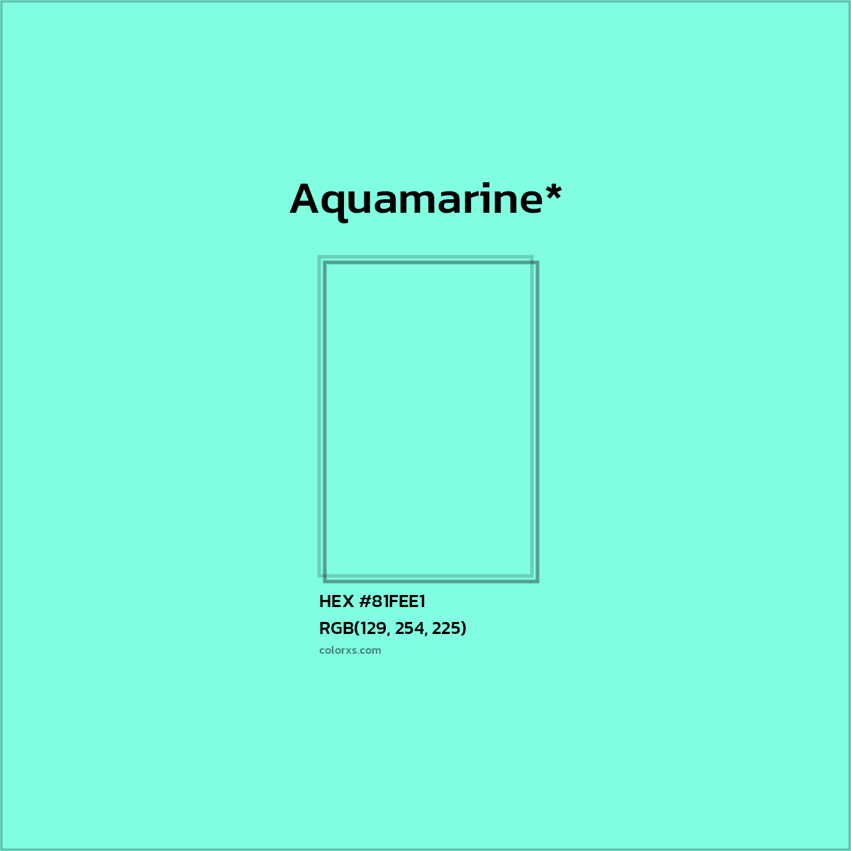 HEX #81FEE1 Color Name, Color Code, Palettes, Similar Paints, Images