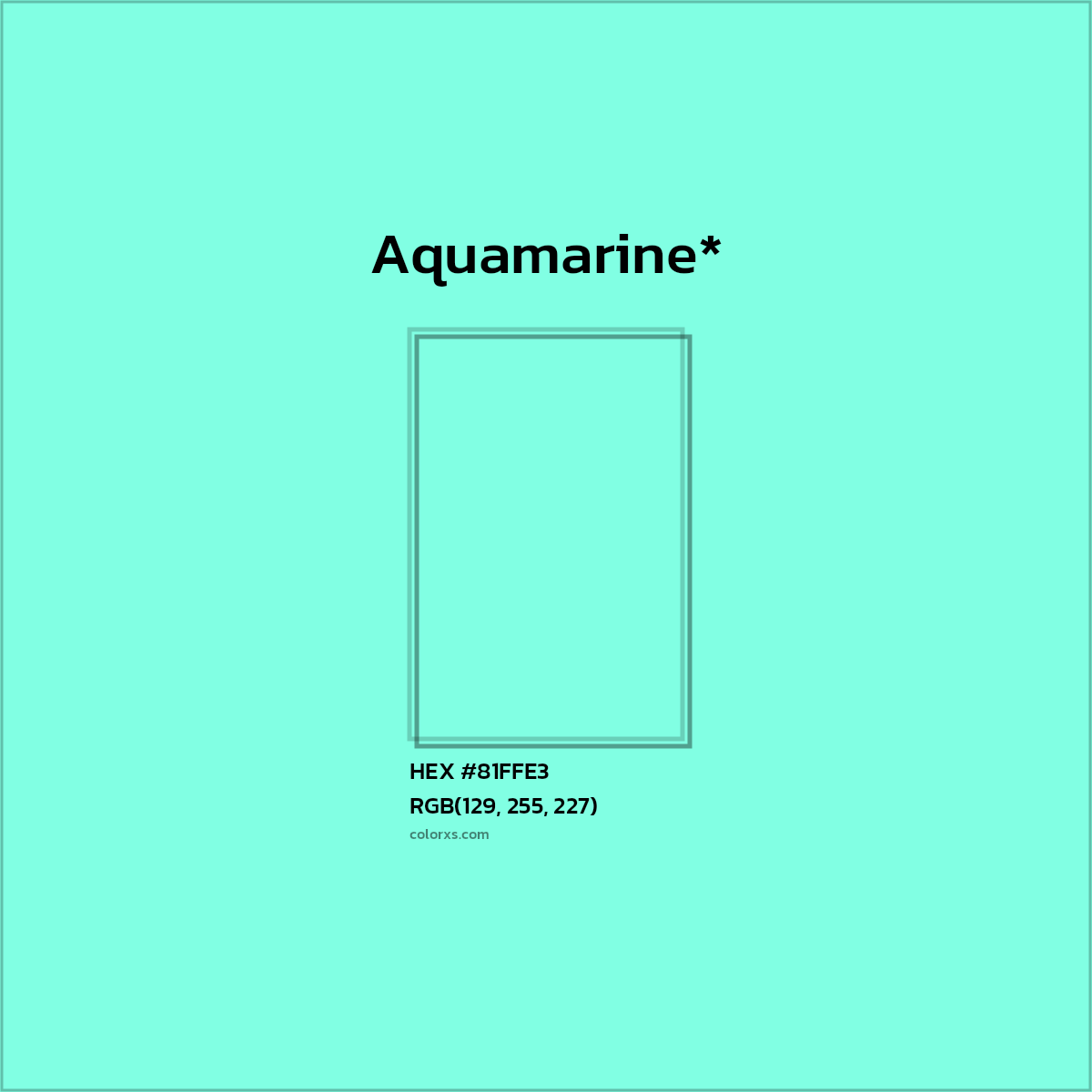 HEX #81FFE3 Color Name, Color Code, Palettes, Similar Paints, Images