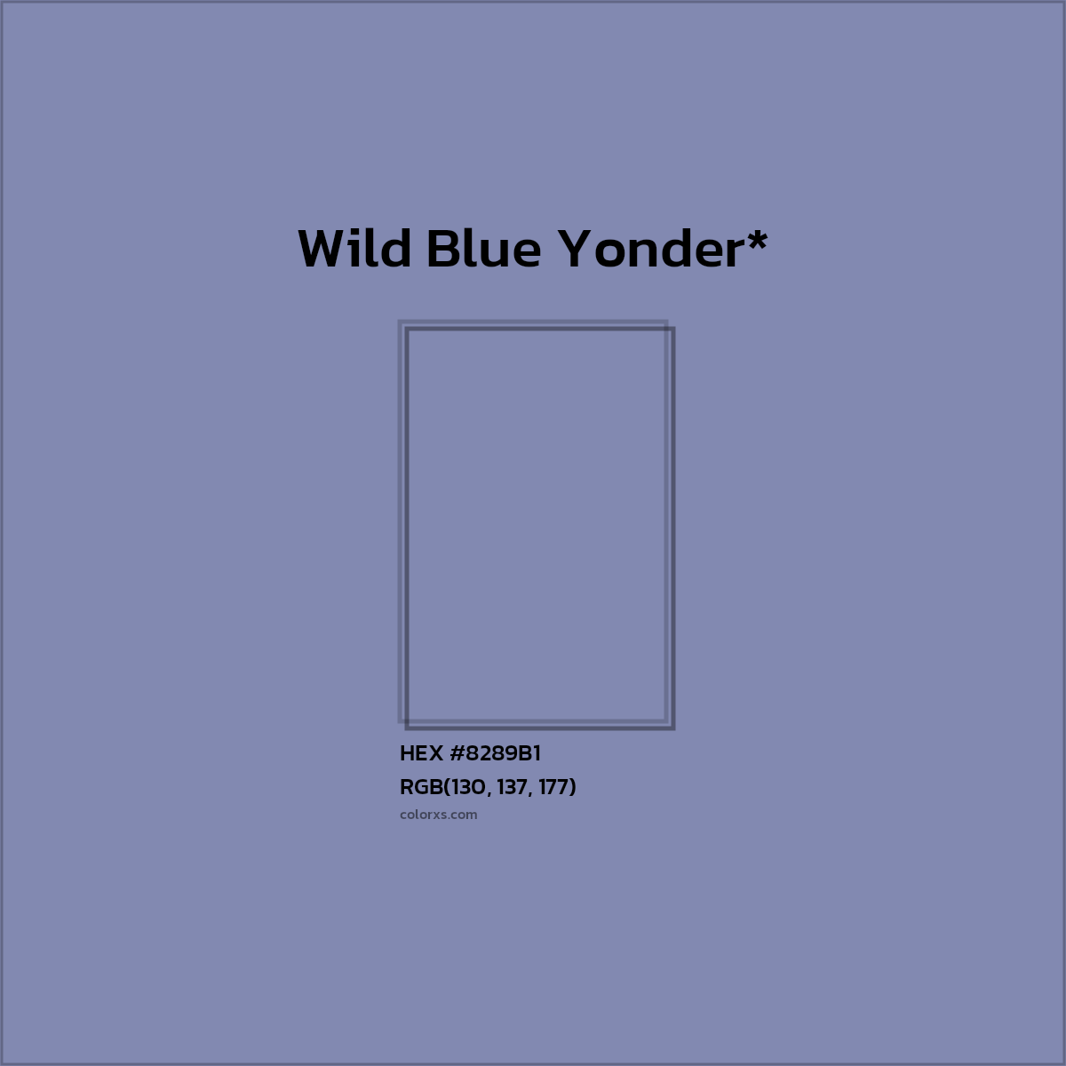 HEX #8289B1 Color Name, Color Code, Palettes, Similar Paints, Images