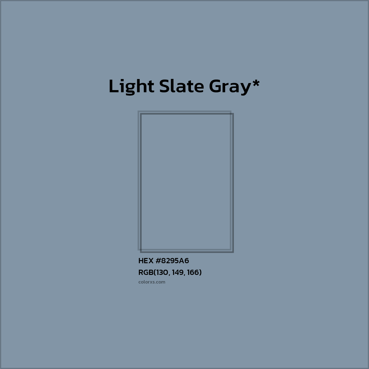 HEX #8295A6 Color Name, Color Code, Palettes, Similar Paints, Images