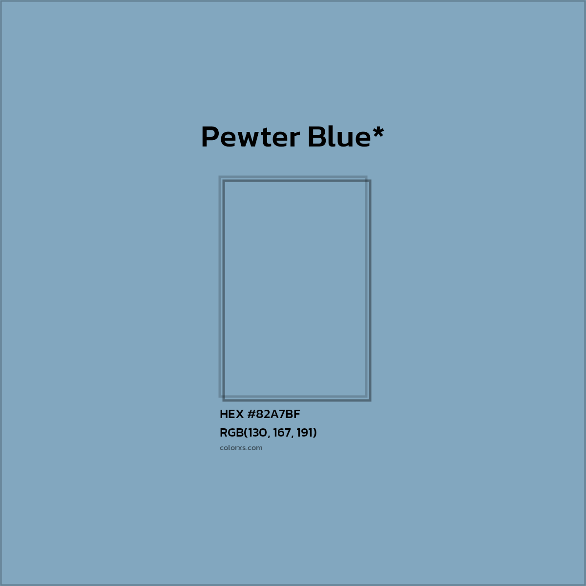 HEX #82A7BF Color Name, Color Code, Palettes, Similar Paints, Images