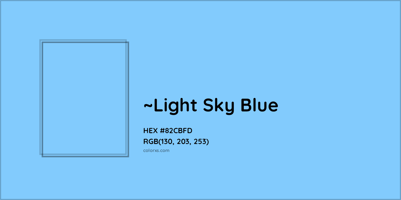 HEX #82CBFD Color Name, Color Code, Palettes, Similar Paints, Images