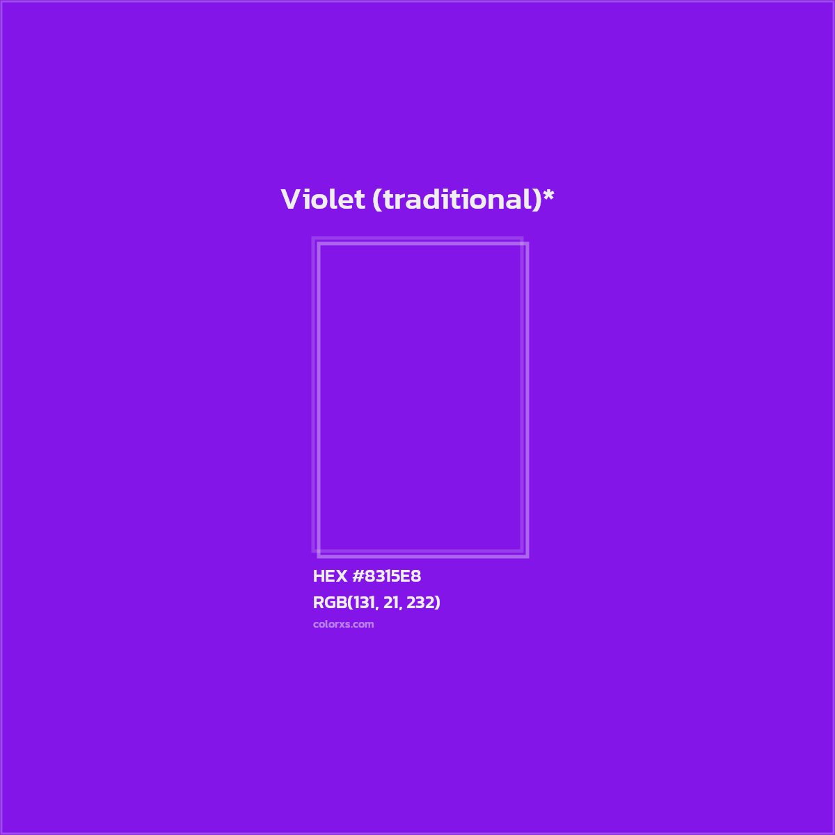 HEX #8315E8 Color Name, Color Code, Palettes, Similar Paints, Images