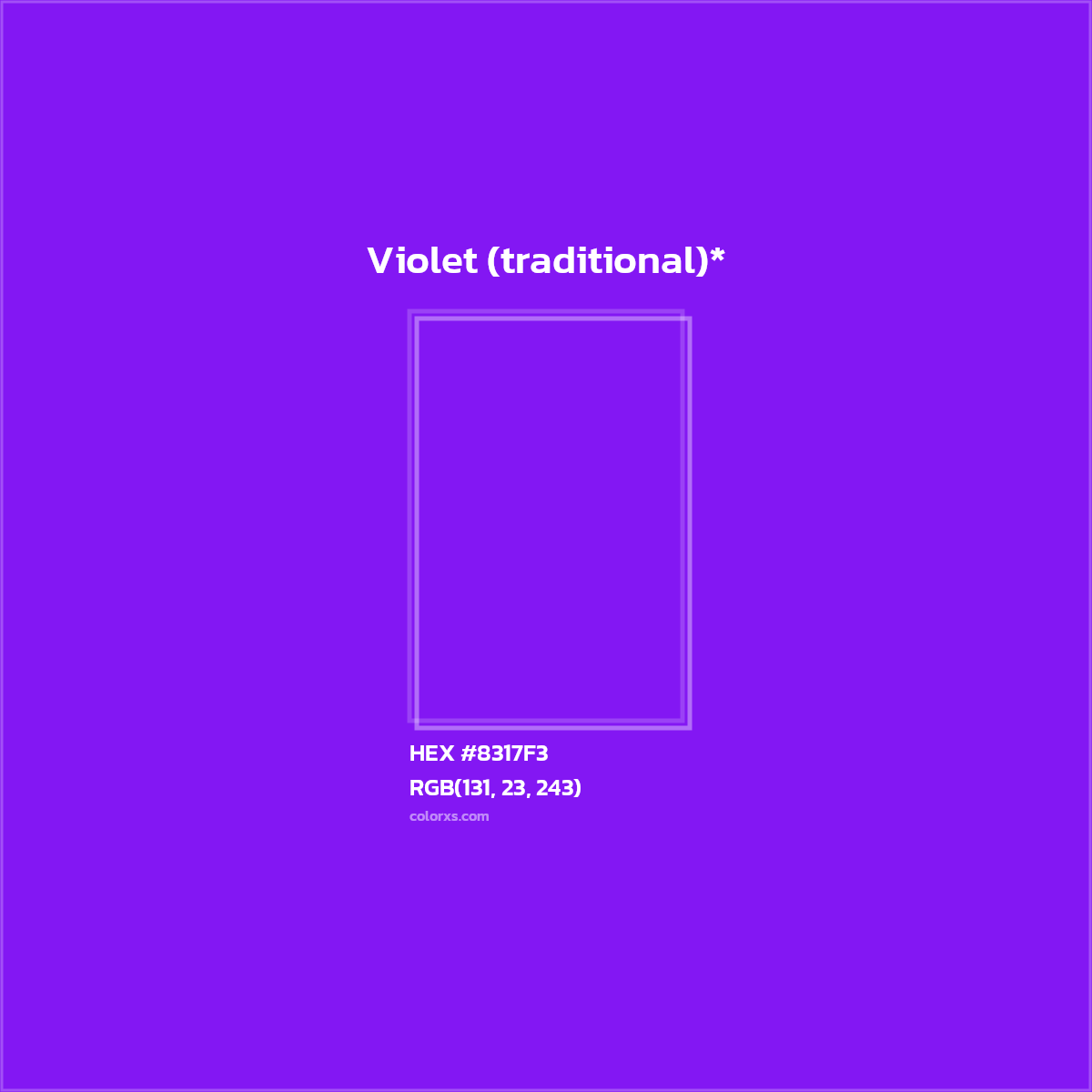 HEX #8317F3 Color Name, Color Code, Palettes, Similar Paints, Images