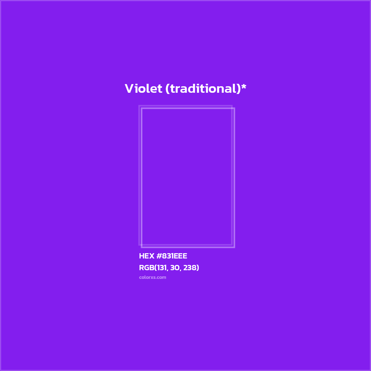 HEX #831EEE Color Name, Color Code, Palettes, Similar Paints, Images