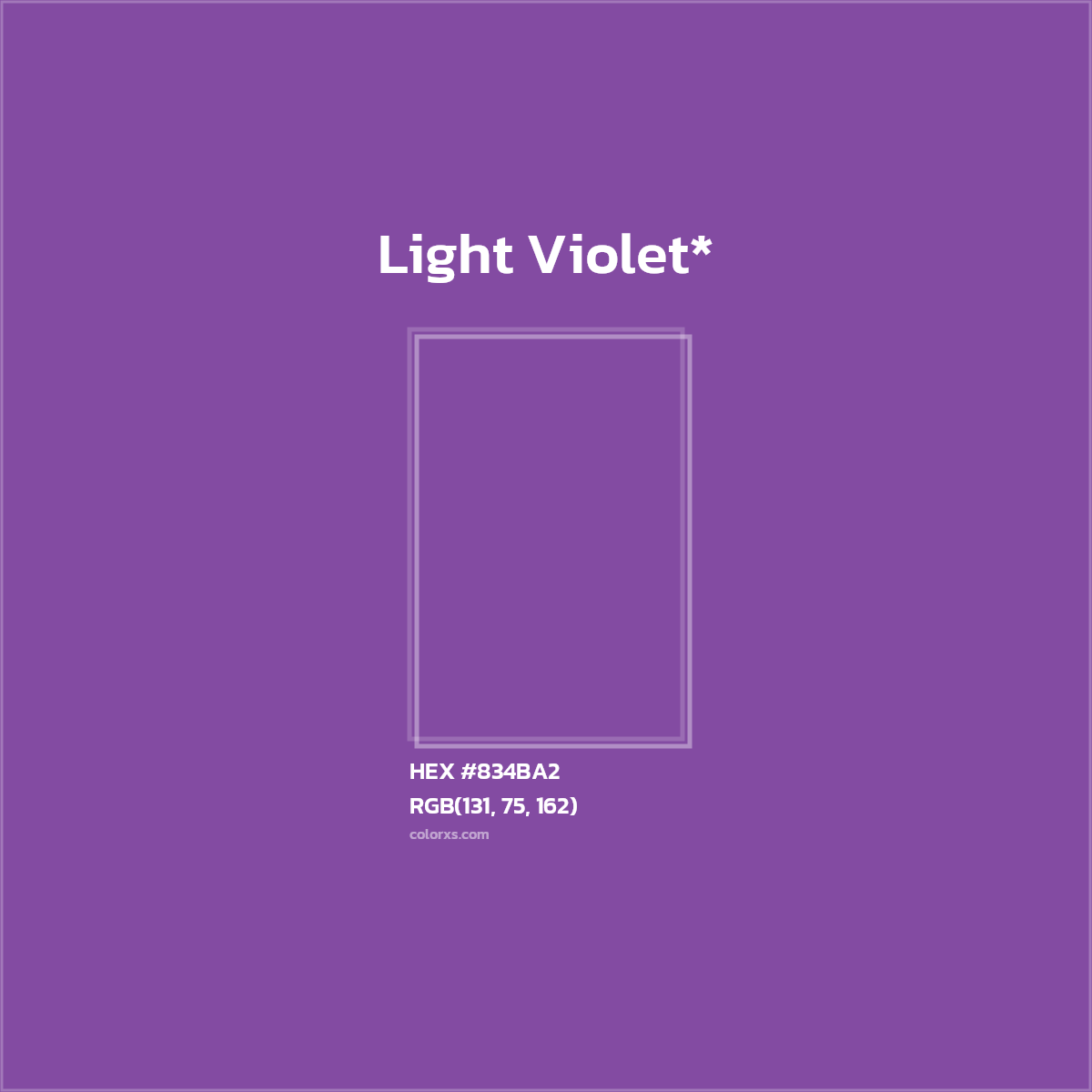 HEX #834BA2 Color Name, Color Code, Palettes, Similar Paints, Images