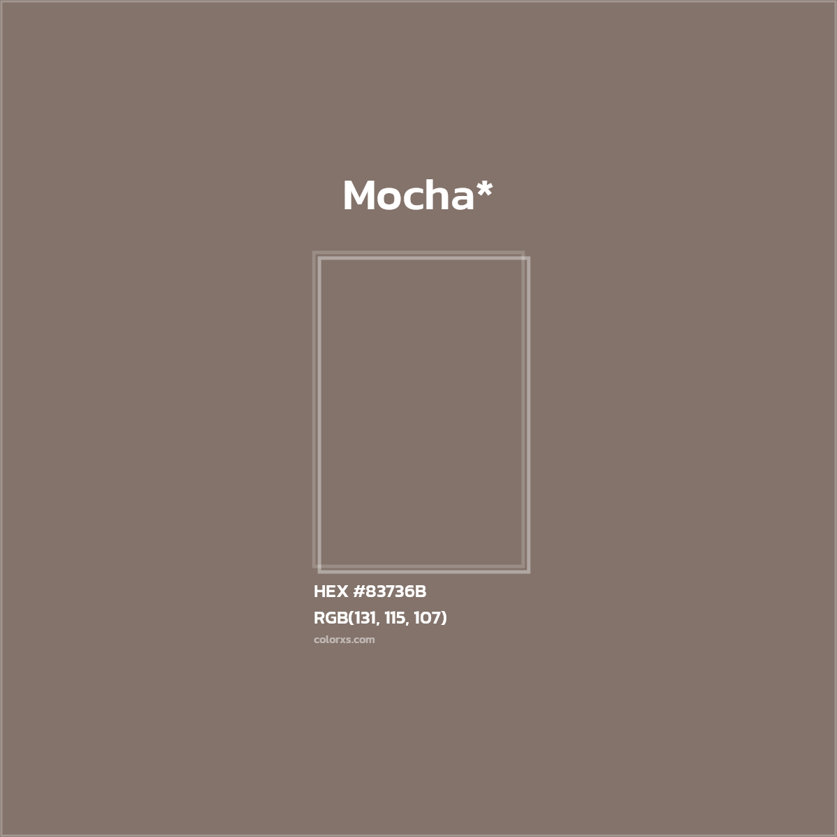 HEX #83736B Color Name, Color Code, Palettes, Similar Paints, Images