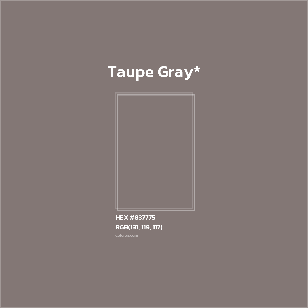 HEX #837775 Color Name, Color Code, Palettes, Similar Paints, Images