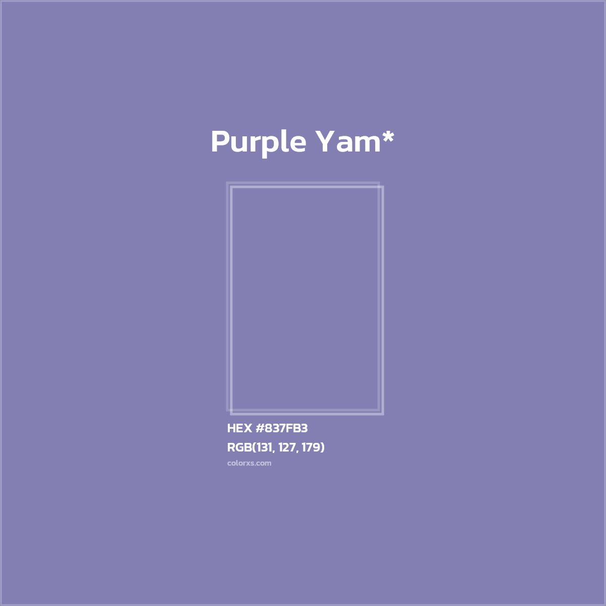 HEX #837FB3 Color Name, Color Code, Palettes, Similar Paints, Images