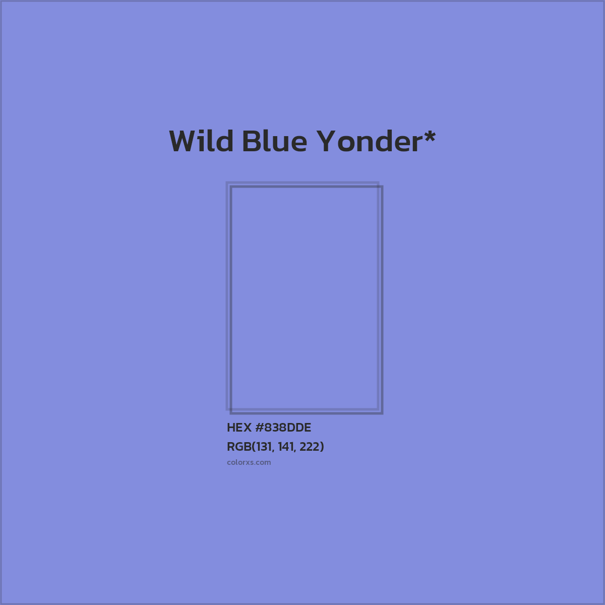 HEX #838DDE Color Name, Color Code, Palettes, Similar Paints, Images