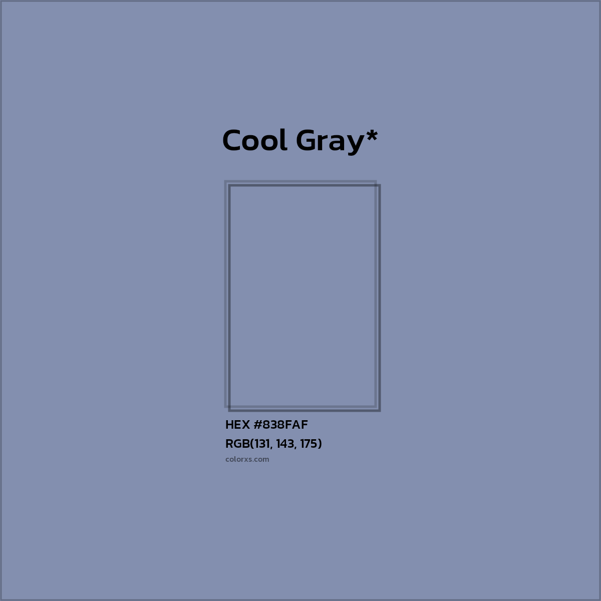 HEX #838FAF Color Name, Color Code, Palettes, Similar Paints, Images
