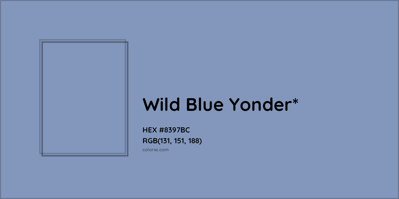 HEX #8397BC Color Name, Color Code, Palettes, Similar Paints, Images