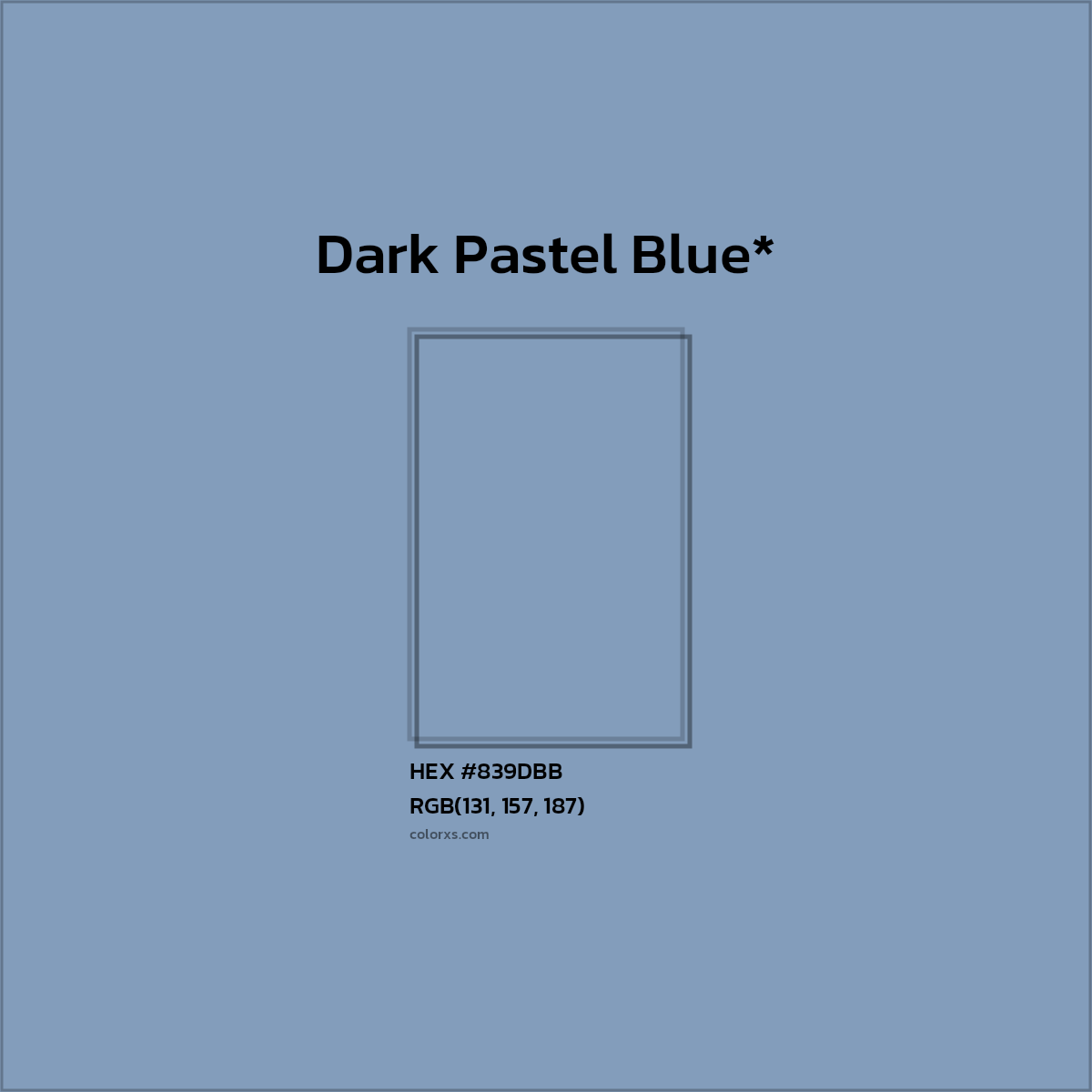 HEX #839DBB Color Name, Color Code, Palettes, Similar Paints, Images